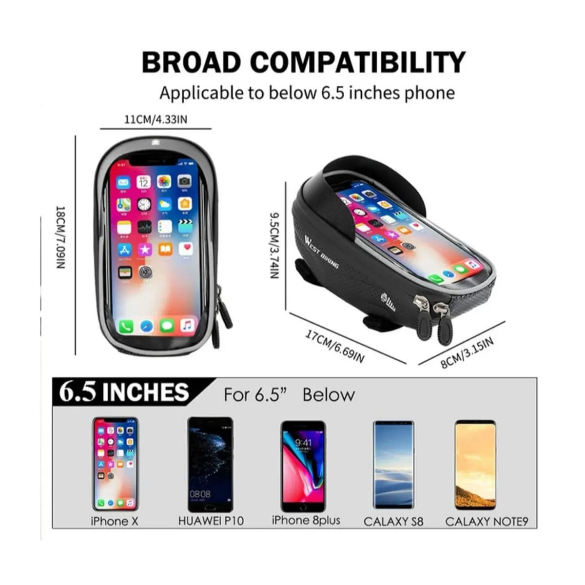 GENERICO - Bolso porta teléfono para manubrio bicicletas