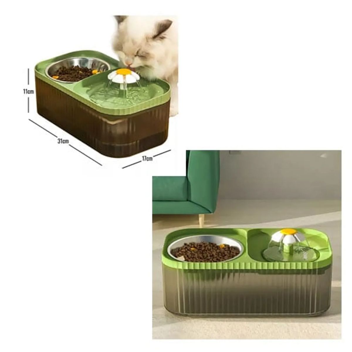 GENERICO - Bebedero Para gatos usb floral