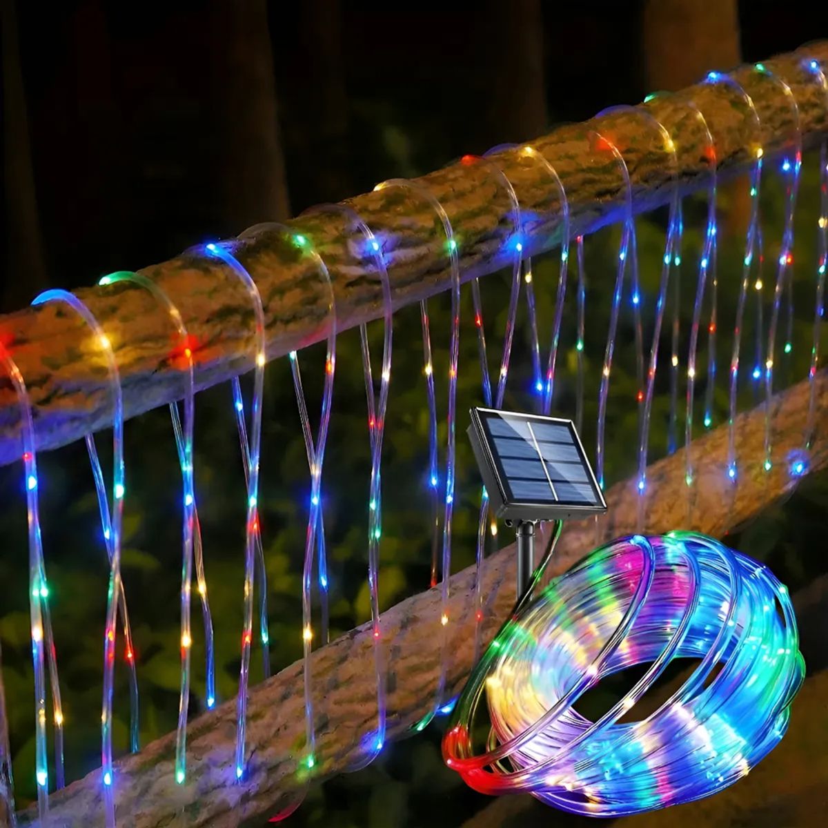 GENERICO - Manguera Tubo Led Solar Tubo Flexible 5 Metros Multicolor