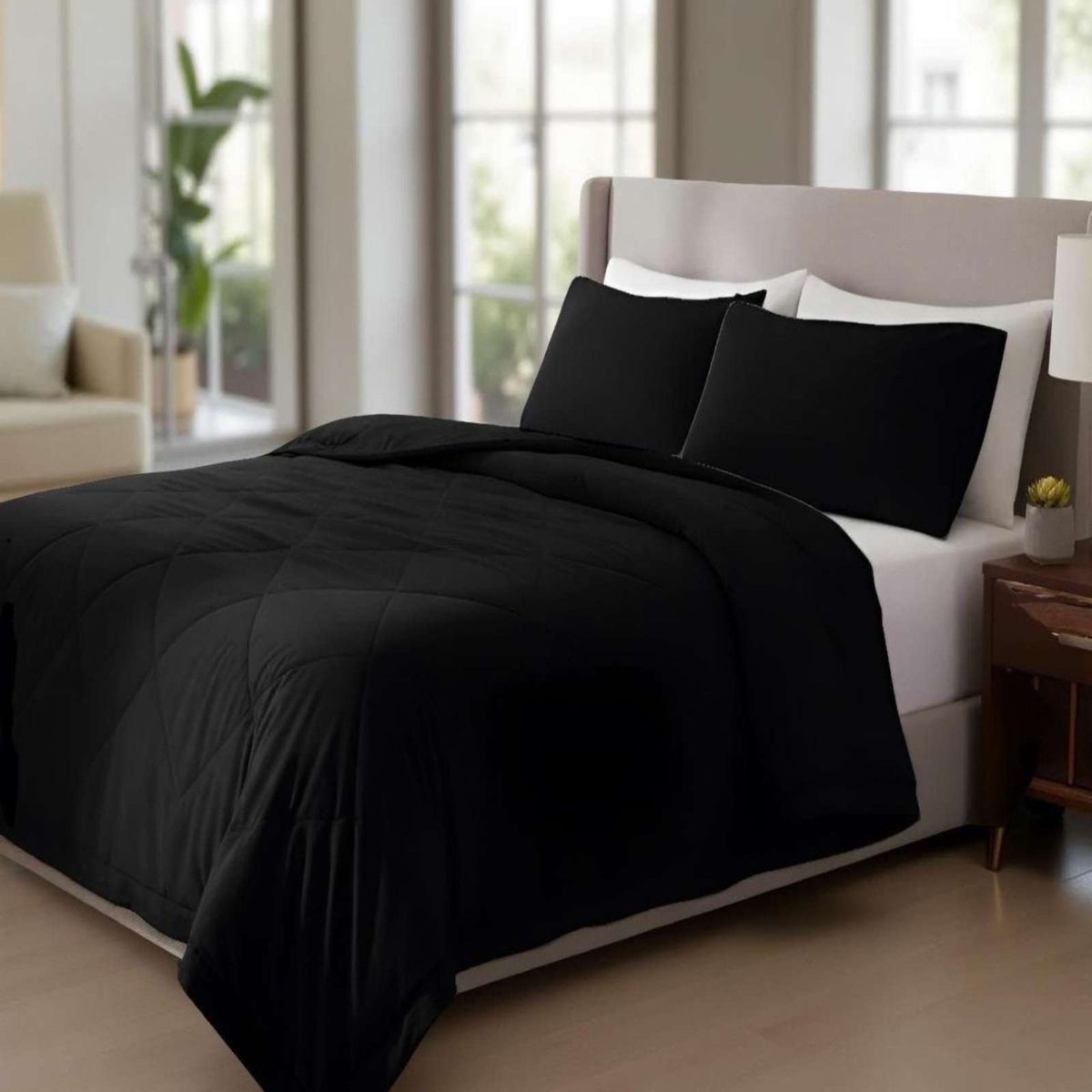 GENERICO - CUBRECAMA NÓRDICO DELGADO 2 PLAZAS 220X240CM + 2 FUNDA PARA ALMOHADA