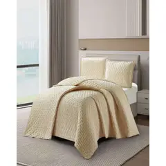 GENERICO - Cubrecama Quilt Delgado 2 plazas con relieves de Tufting