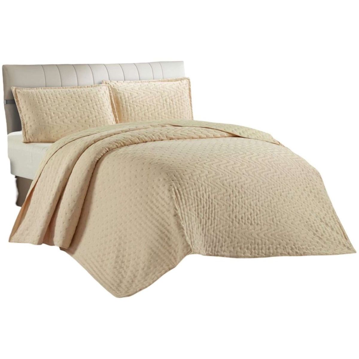 GENERICO - Cubrecama Quilt Delgado King con relieves de Tufting