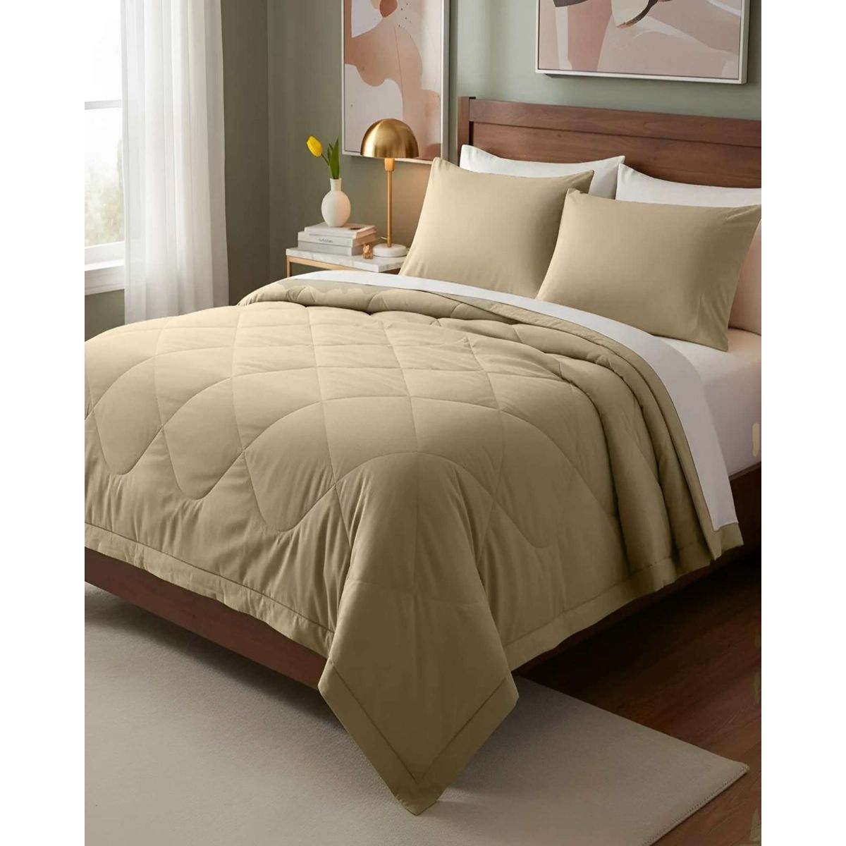 GENERICO - CUBRECAMA NÓRDICO DELGADO KING 240X260CM + 2 FUNDA PARA ALMOHADA