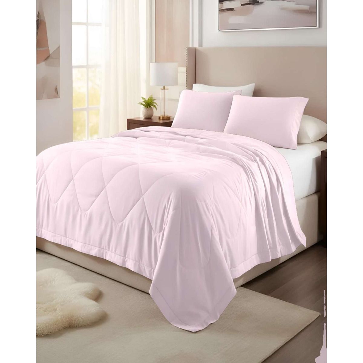 GENERICO - CUBRECAMA NÓRDICO DELGADO KING 240X260CM + 2 FUNDA PARA ALMOHADA