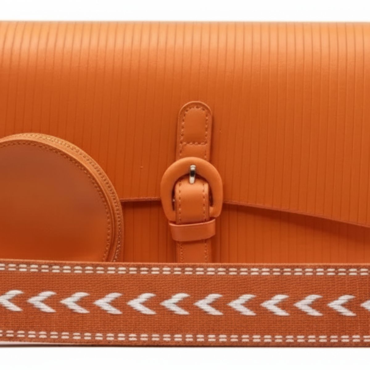 BOVINITA - Cartera Mujer Bandolera Naranja Monedero Correa Ajustable