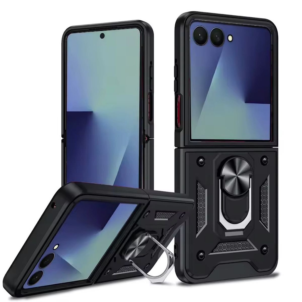 GENERICO - Carcasa Armor Anillo Para Samsung Z Flip 7 5G