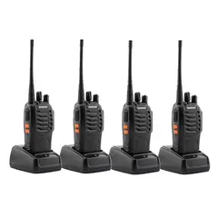 GENERICO - Pack x4 Radio Transmisor Walkie Talkie Bf-888s Baofeng Woki Toki