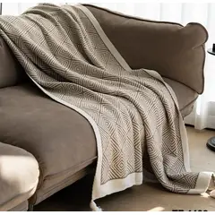 GENERICO - ELEGANTES MANTAS DECORATIVAS CON DISEÑ GEOMETRICO ESTILO NORDICO