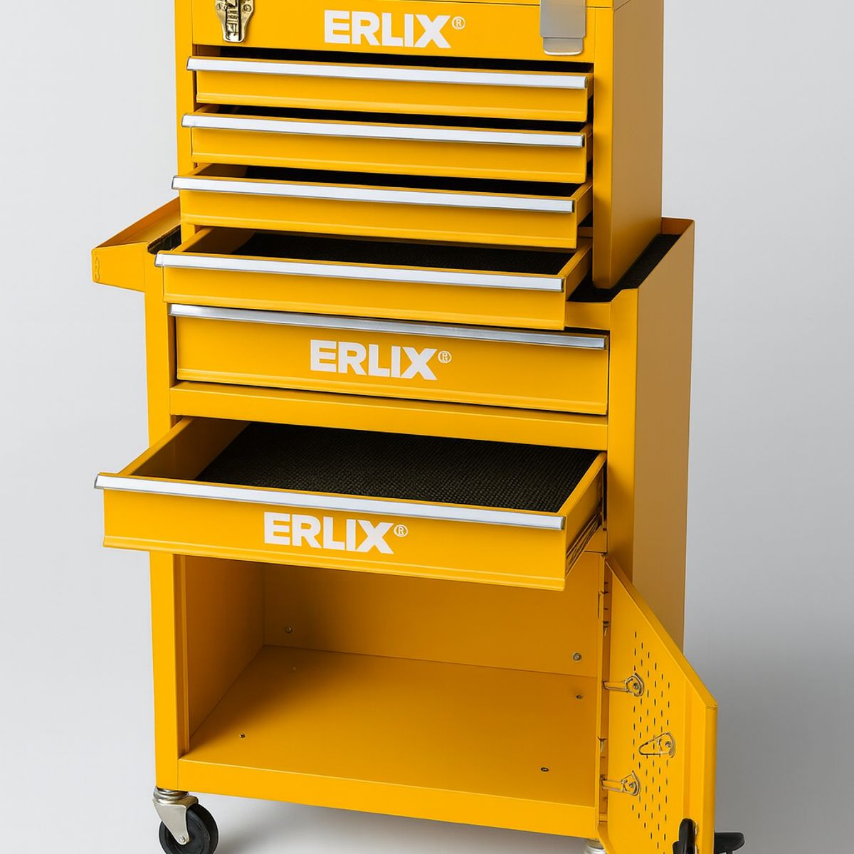 GENERICO - Gabinete Metálico Caja Porta Herramientas Con Ruedas Amarillo