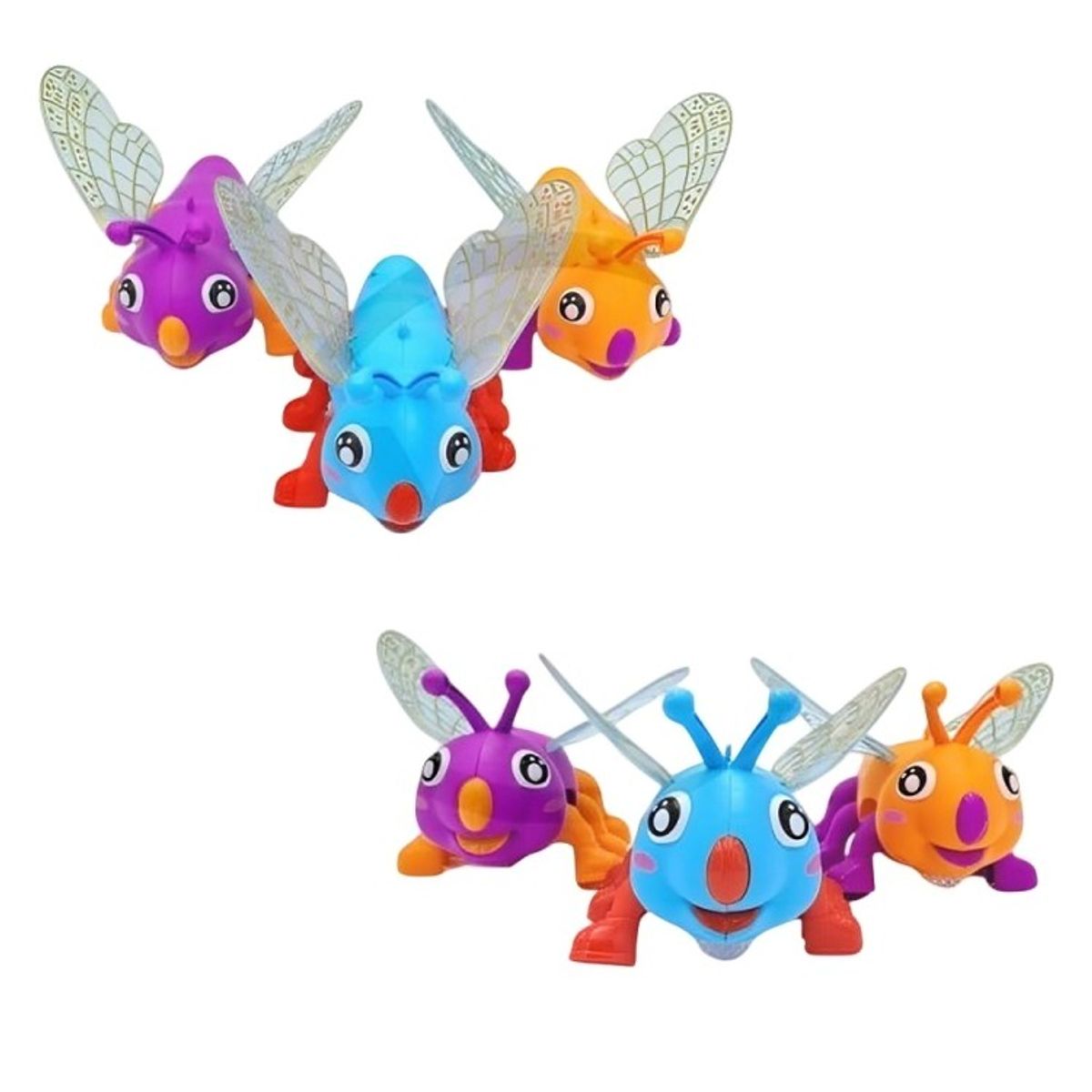 GENERICO - PAK DE 3 MARIPOSA CAMINANTE LUZ SONIDO
