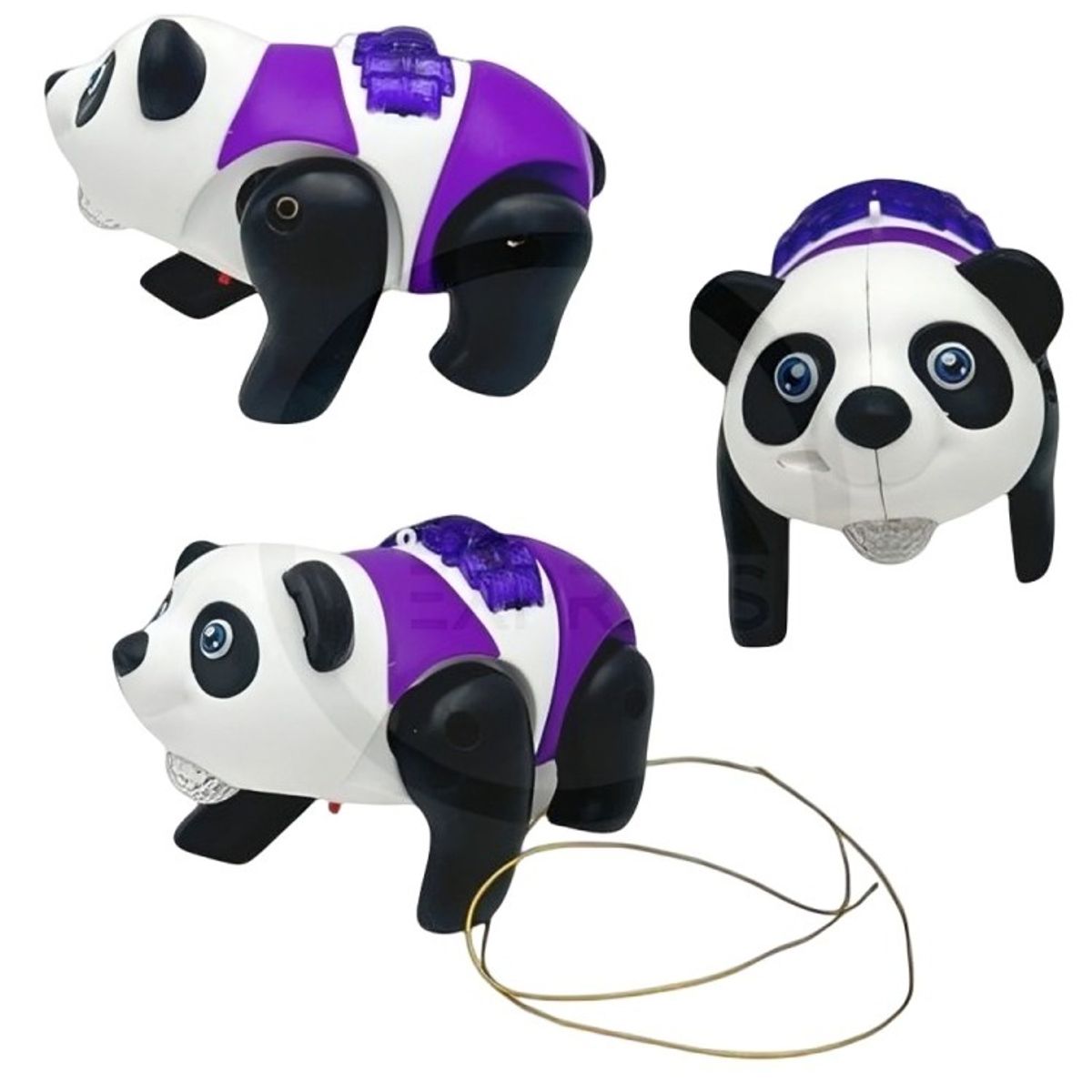 GENERICO - PAK DE 3 PANDA CAMINANTE LUZ SONIDO ECO BOLSA
