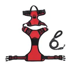 OLEVO - Arnés de Pecho Tipo H para Perro Rojo Talla S + cuerda de tracción 120 cm x 0.8 cm