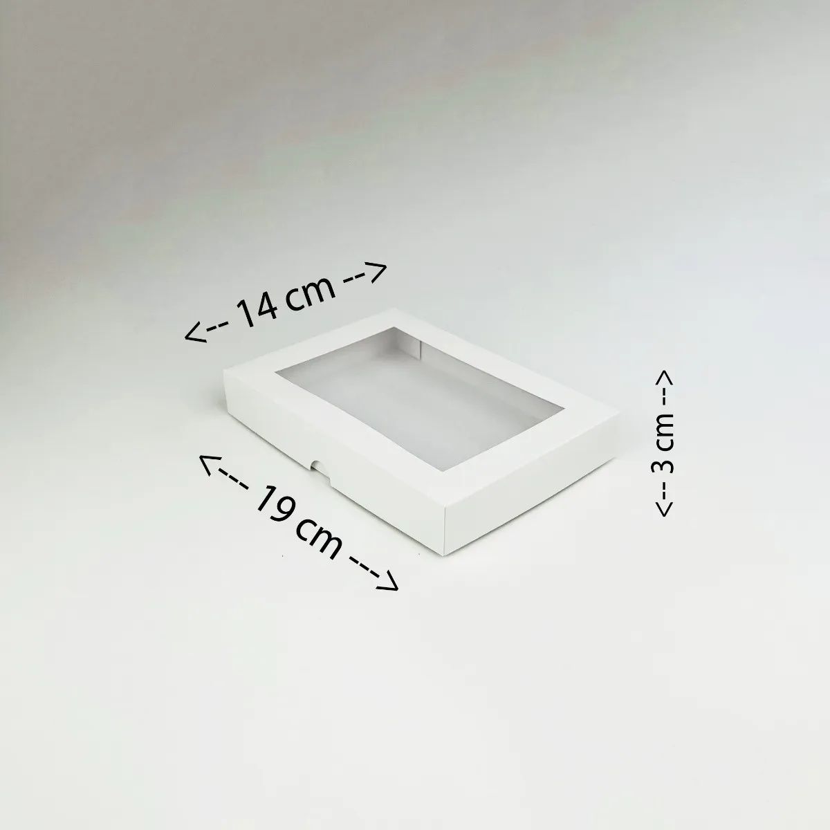 KUANGYE - Pack 25 Cajas Para 6 Alfajores 19x14x3cm Con Visor/ventana Blanco