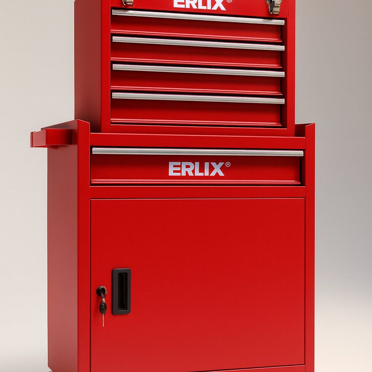 GENERICO - Gabinete Metálico Caja Porta Herramientas Con Ruedas Rojo