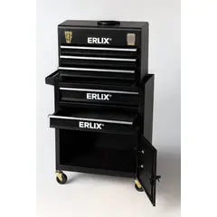 GENERICO - Gabinete Metálico Caja Porta Herramientas Con Ruedas Negra