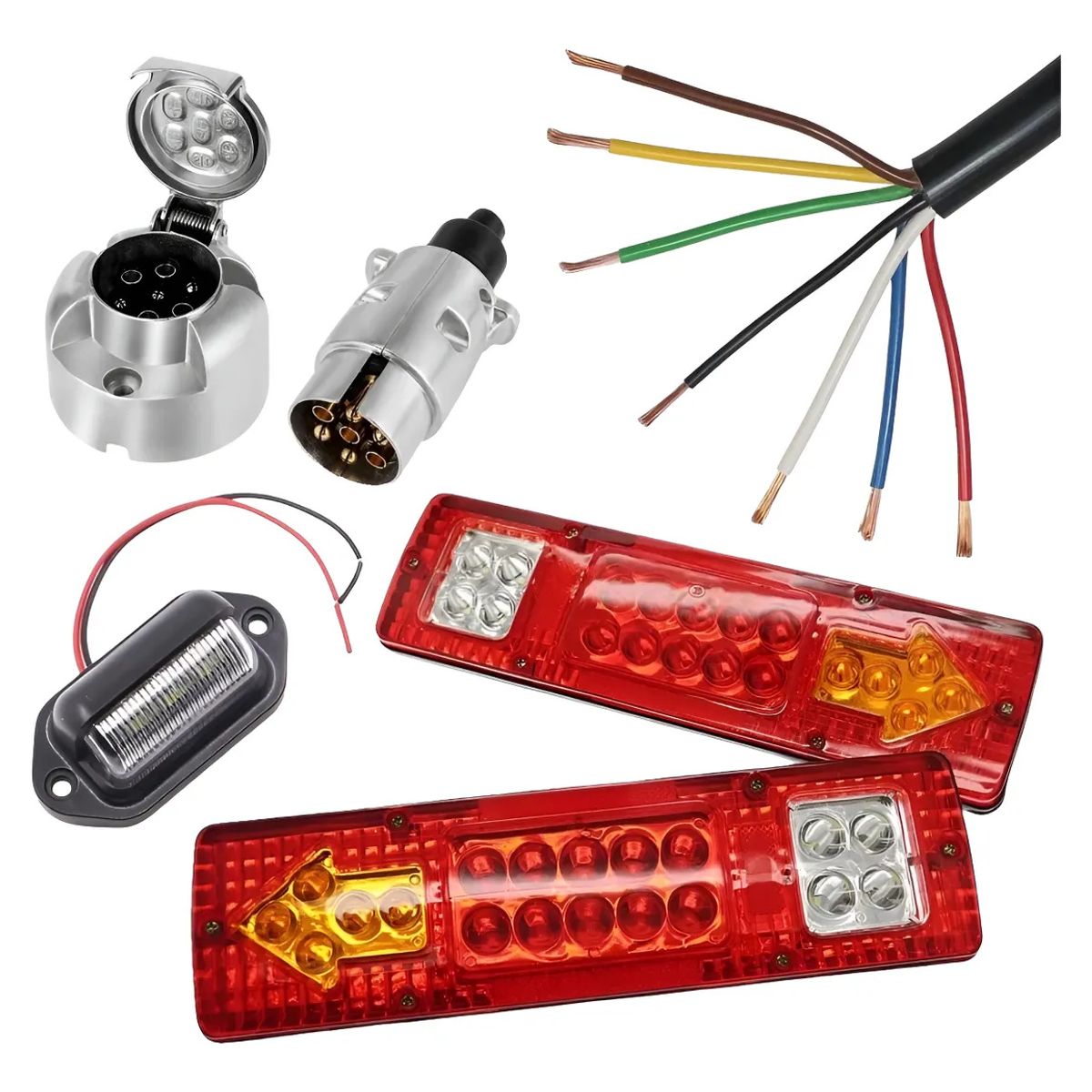 KUANGYE - Foco Trasero Led 12 Voltios Carro Arrastre Cable Luz Patente