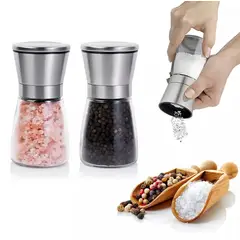 ATURE - Pack 2 De Molinillo De Sal Y Pimienta De Acero Inoxidable
