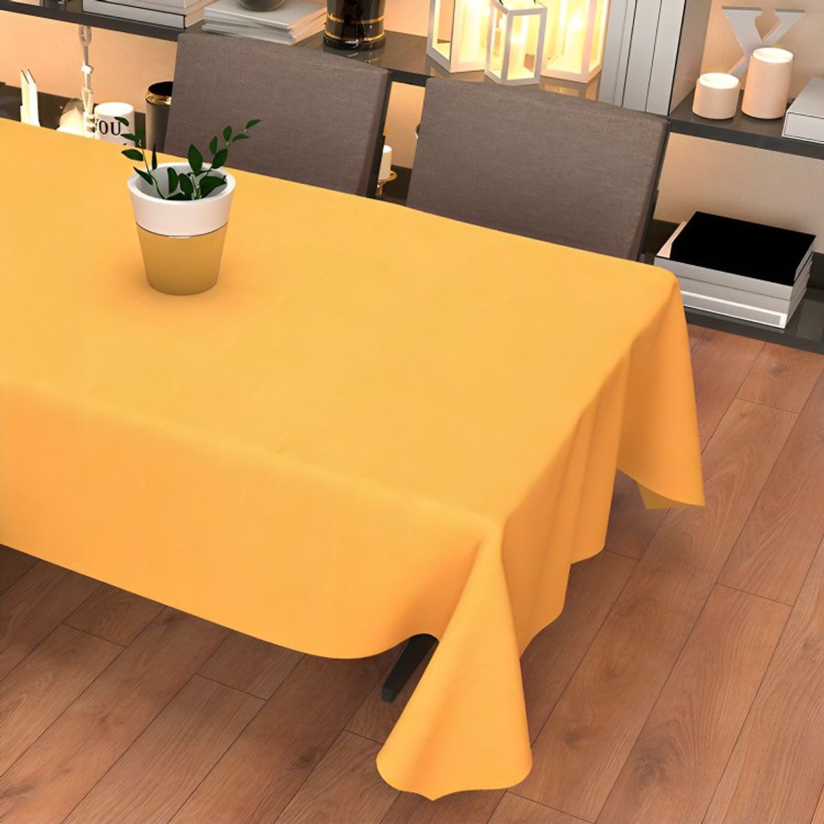 DORAL - Mantel Rústico Rectangular 150×210  Mostaza  Doral