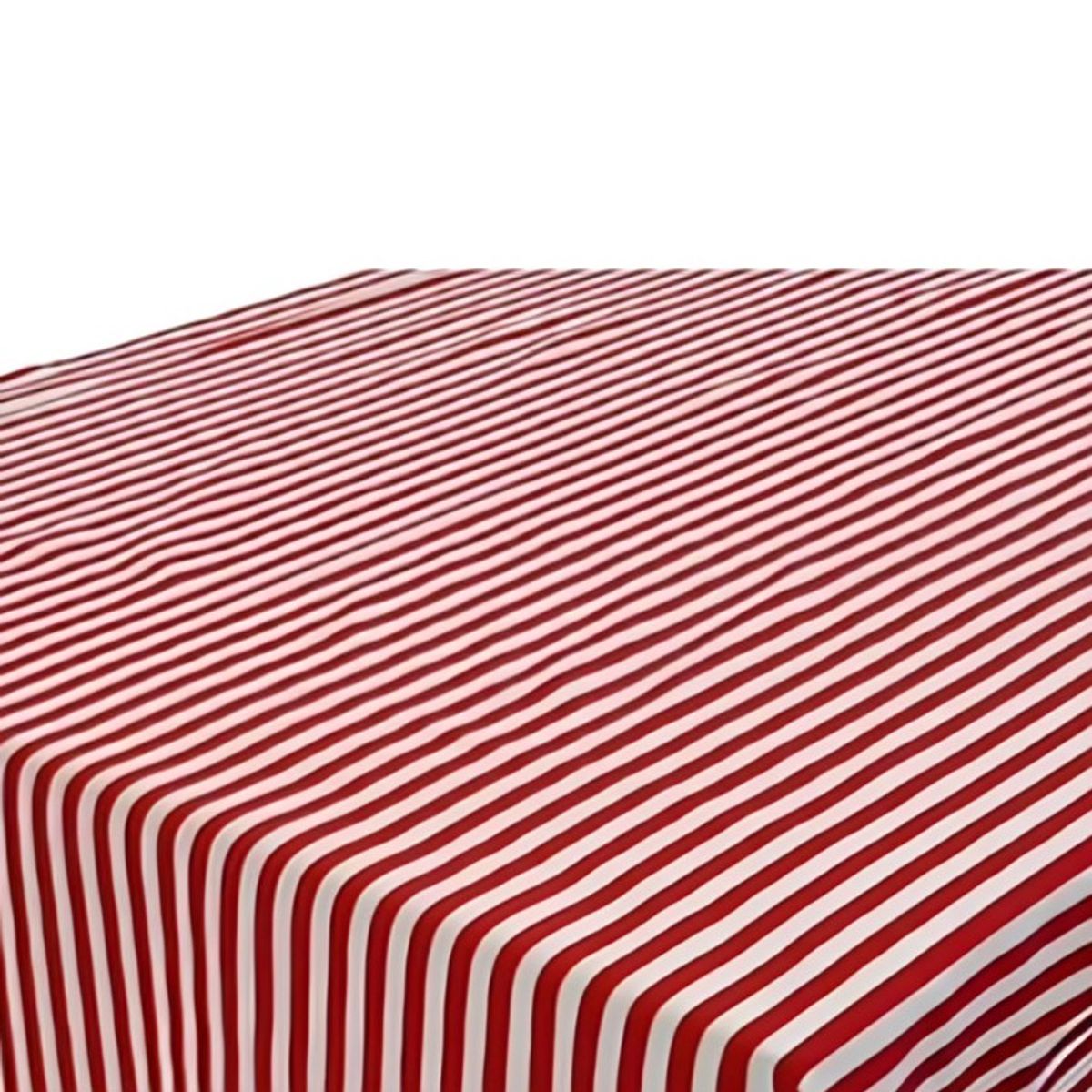 DORAL - Mantel Rectangular Amelie Estampado  Líneas Rojo Blanco  Doral