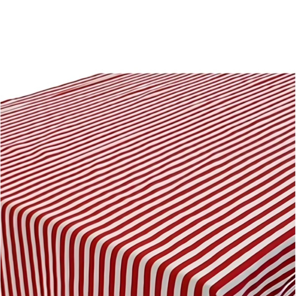 DORAL - Mantel Rectangular Amelie Estampado  Líneas Rojo Blanco  Doral