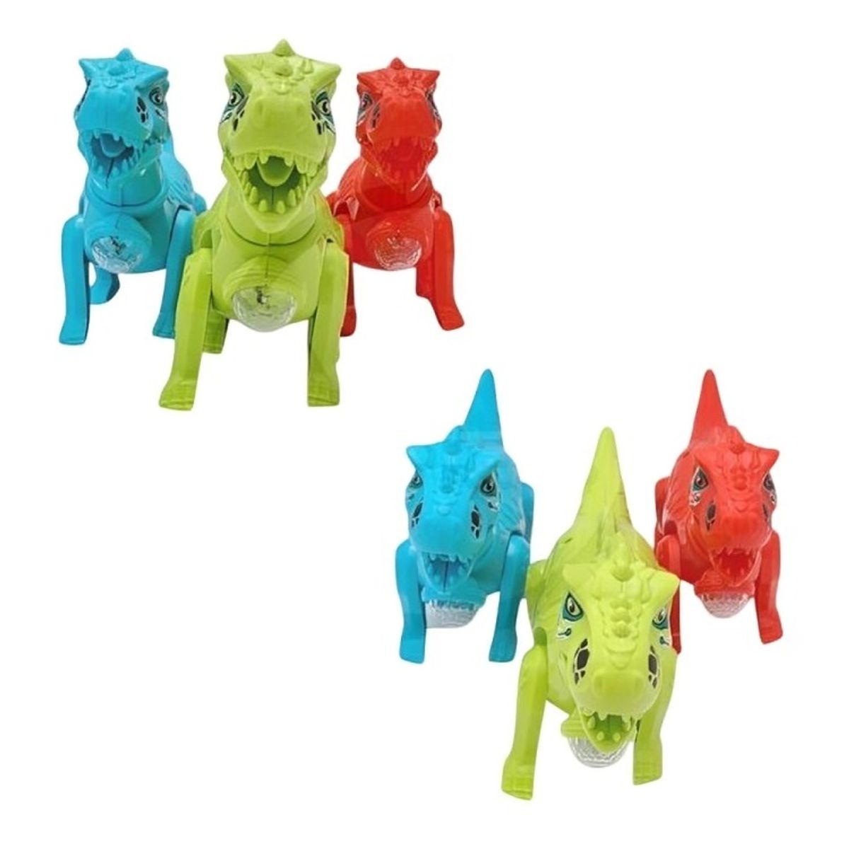 GENERICO - PAK DE 3 DINO CAMINANTE LUZ SONIDO ECO BOLSA