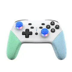 DOBE - Mando Inalámbrico para Switch Luces RGB Colores Verde/Azul Claro