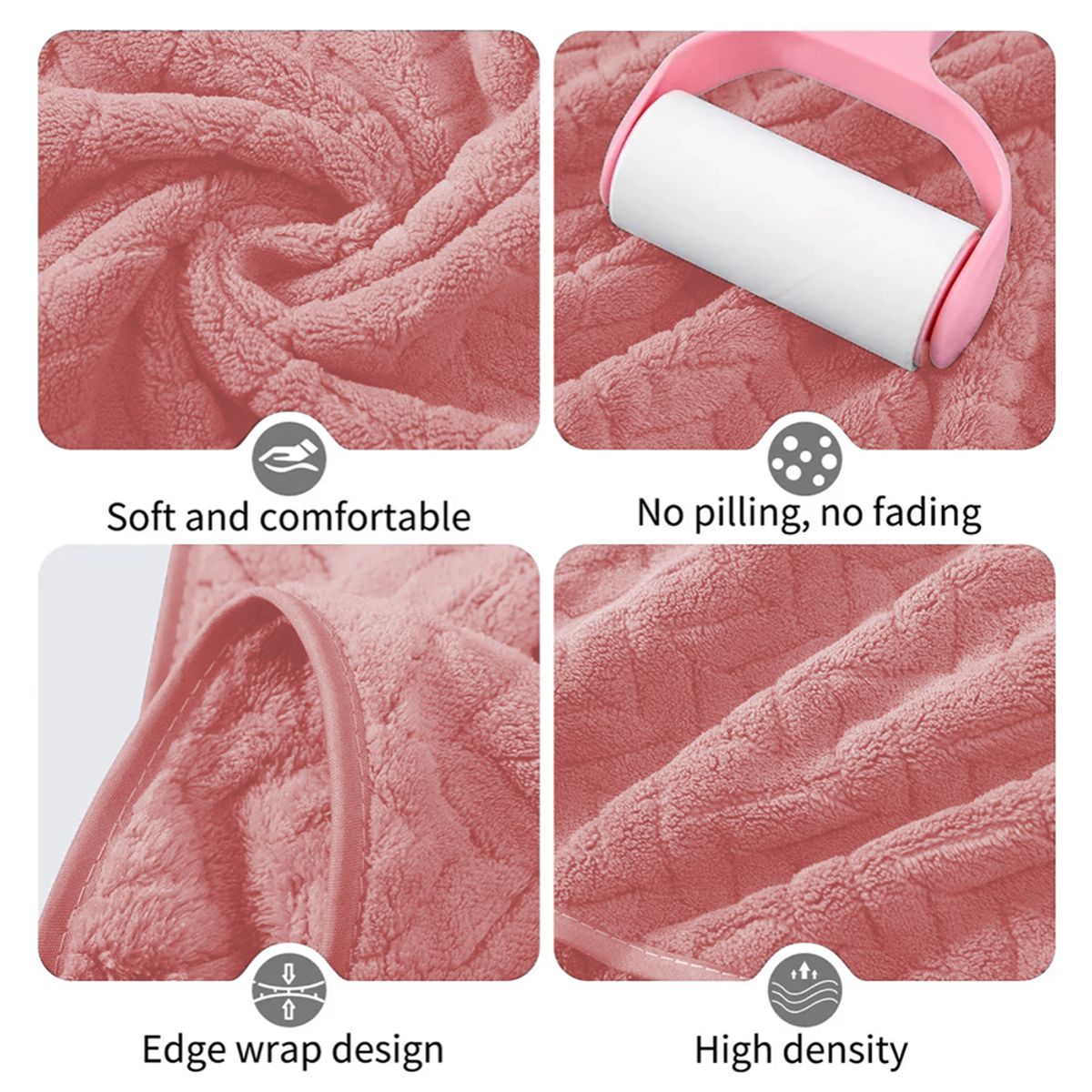 ATURE - Toalla De Baño Espesa Manta De Terciopelo Coral, 2 Piezas