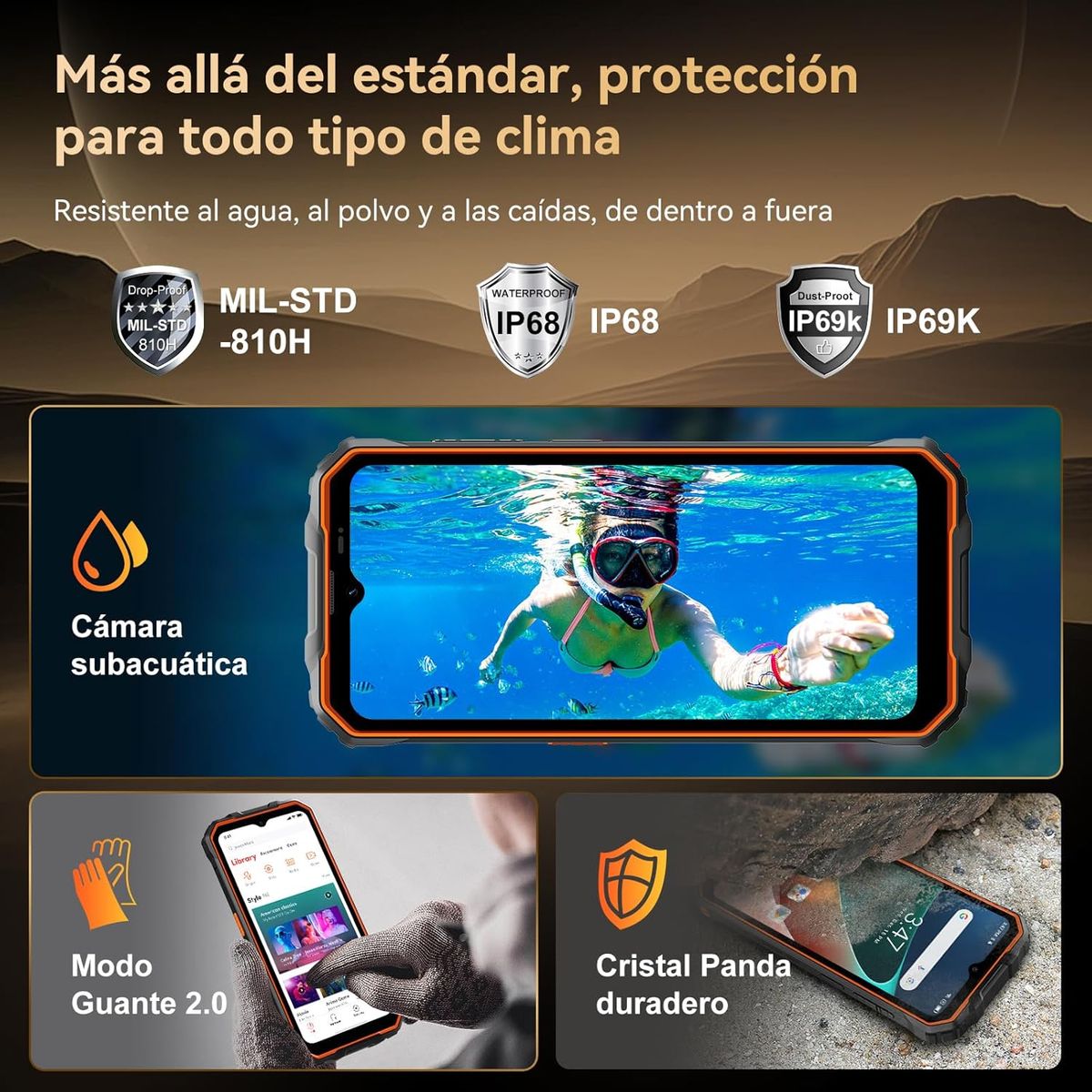 OSCAL - OSCAL Marine 2 Celular 12GB+64GB 11000mAh Android 15-black