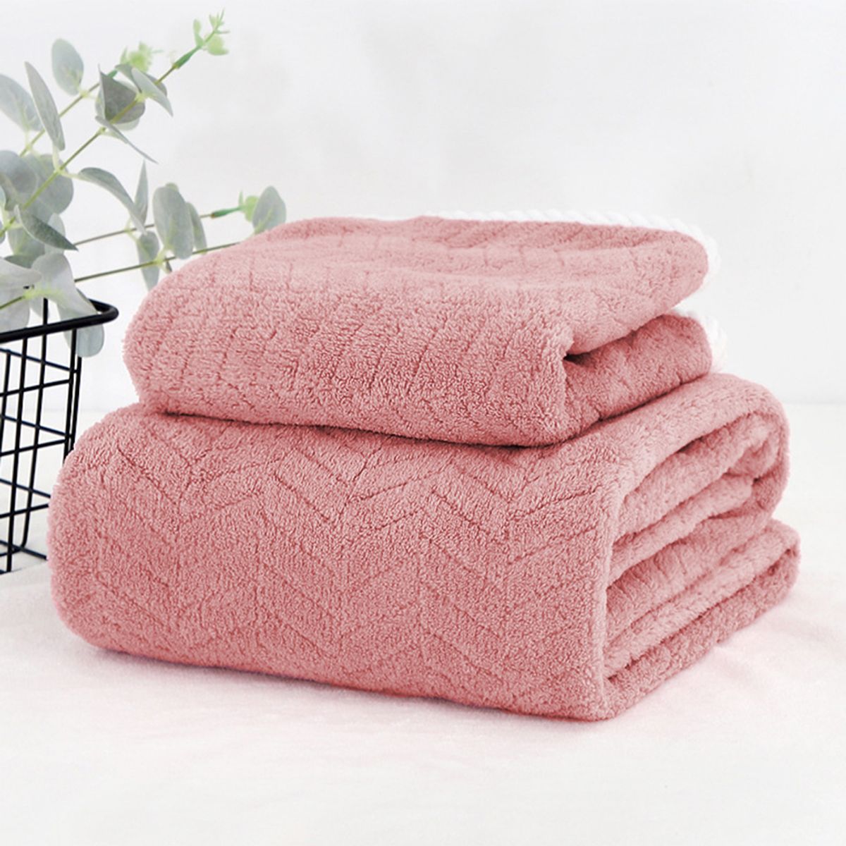 ATURE - Toalla De Baño Espesa Manta De Terciopelo Coral, 2 Piezas