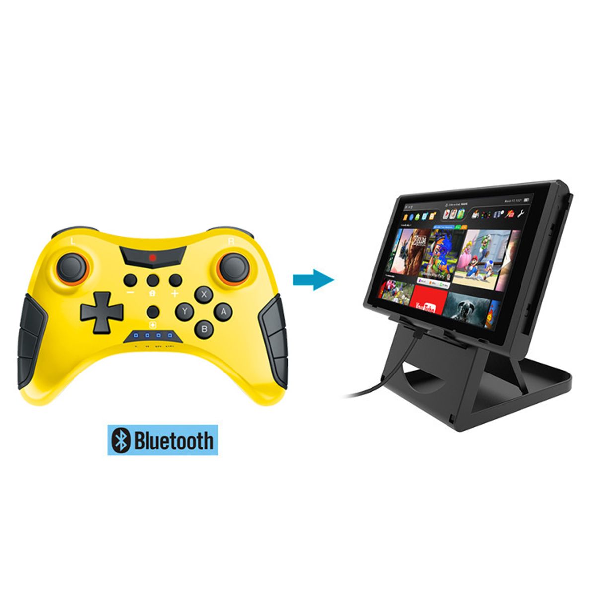 DOBE - DOBE Mando Inalámbrico  Para Switch/Android/TV  Color Amarillo
