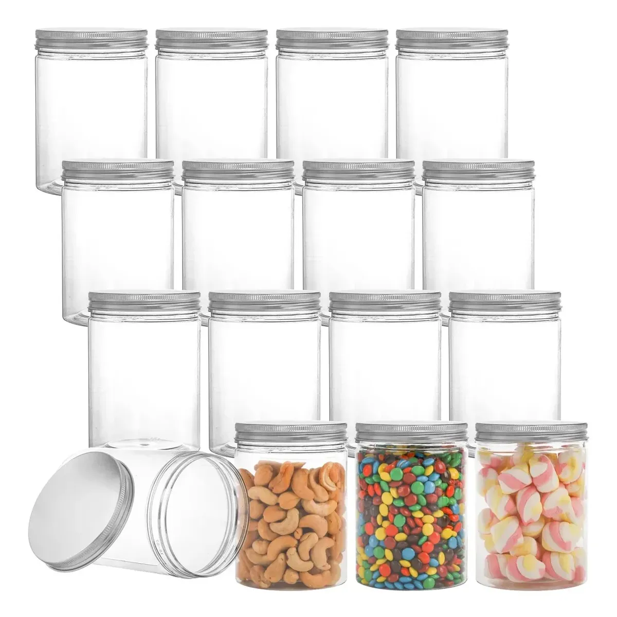 KUANGYE - Pack De 12 Frascos De Plástico Con Tapa Rosca 120 Ml