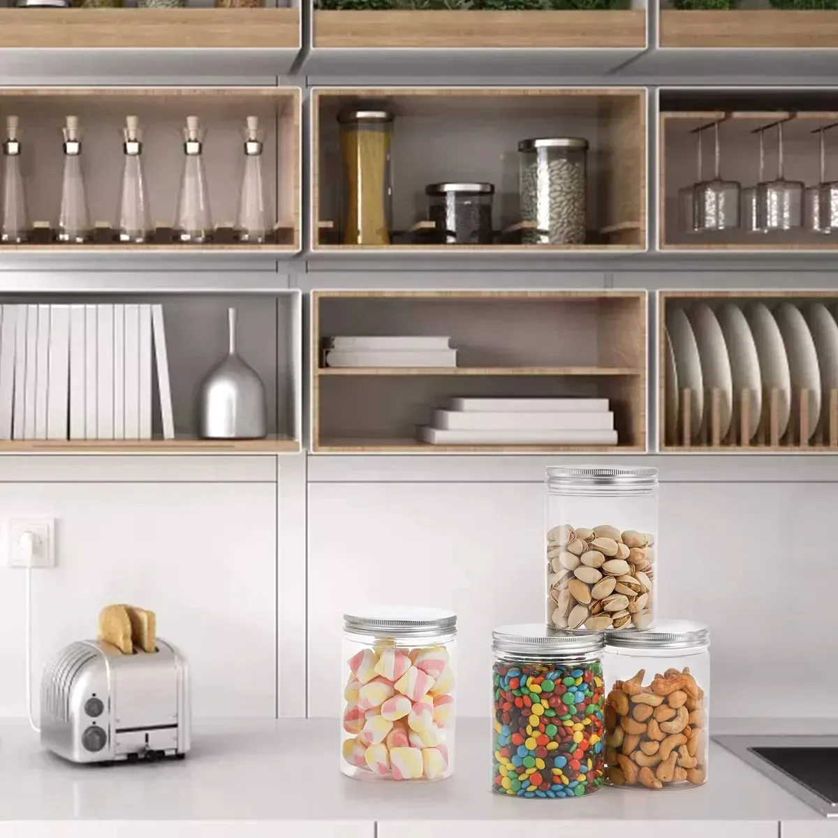 KUANGYE - Pack De 12 Frascos De Plástico Con Tapa Rosca 120 Ml