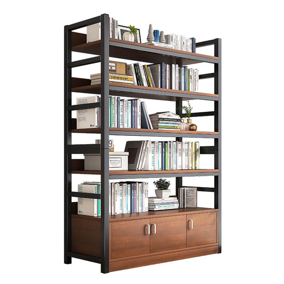 GENERICO - Estantería Moderna Marrón 6 Estantes 100 Cm