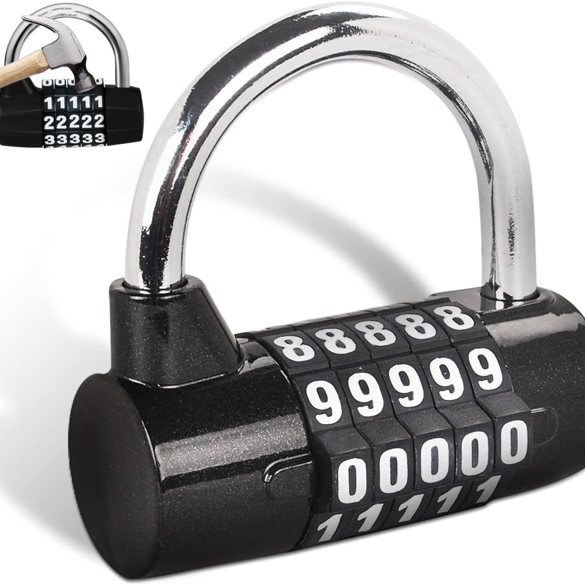KUANGYE - Candado Antirrobo Con Clave De 5 Dígitos Y Anticizallamiento para gimnasio,Escuela,Oficina,Gabinete