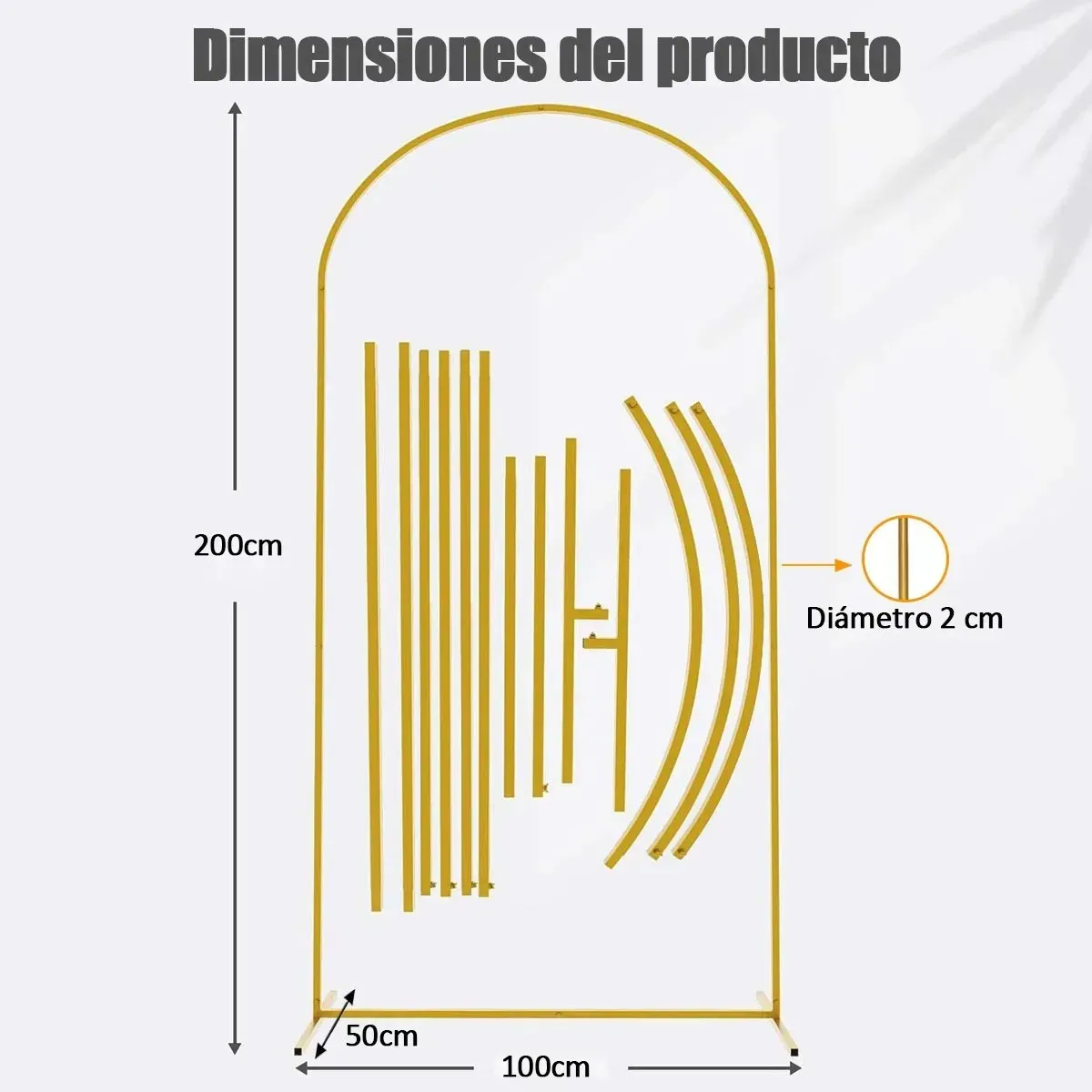 KUANGYE - 200×100cm Base Estructural Arco De Globos Decoraciones Boda