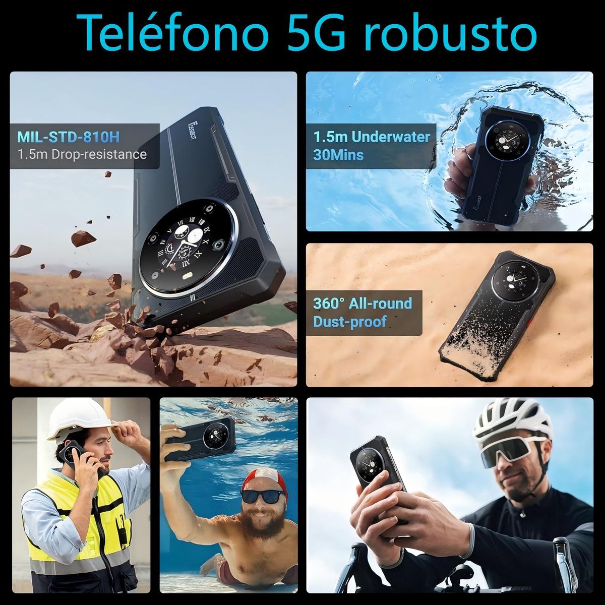 FOSSIBOT - FOSSIBOT F109S Celular 24GB+256GB 10600mAh Android 15