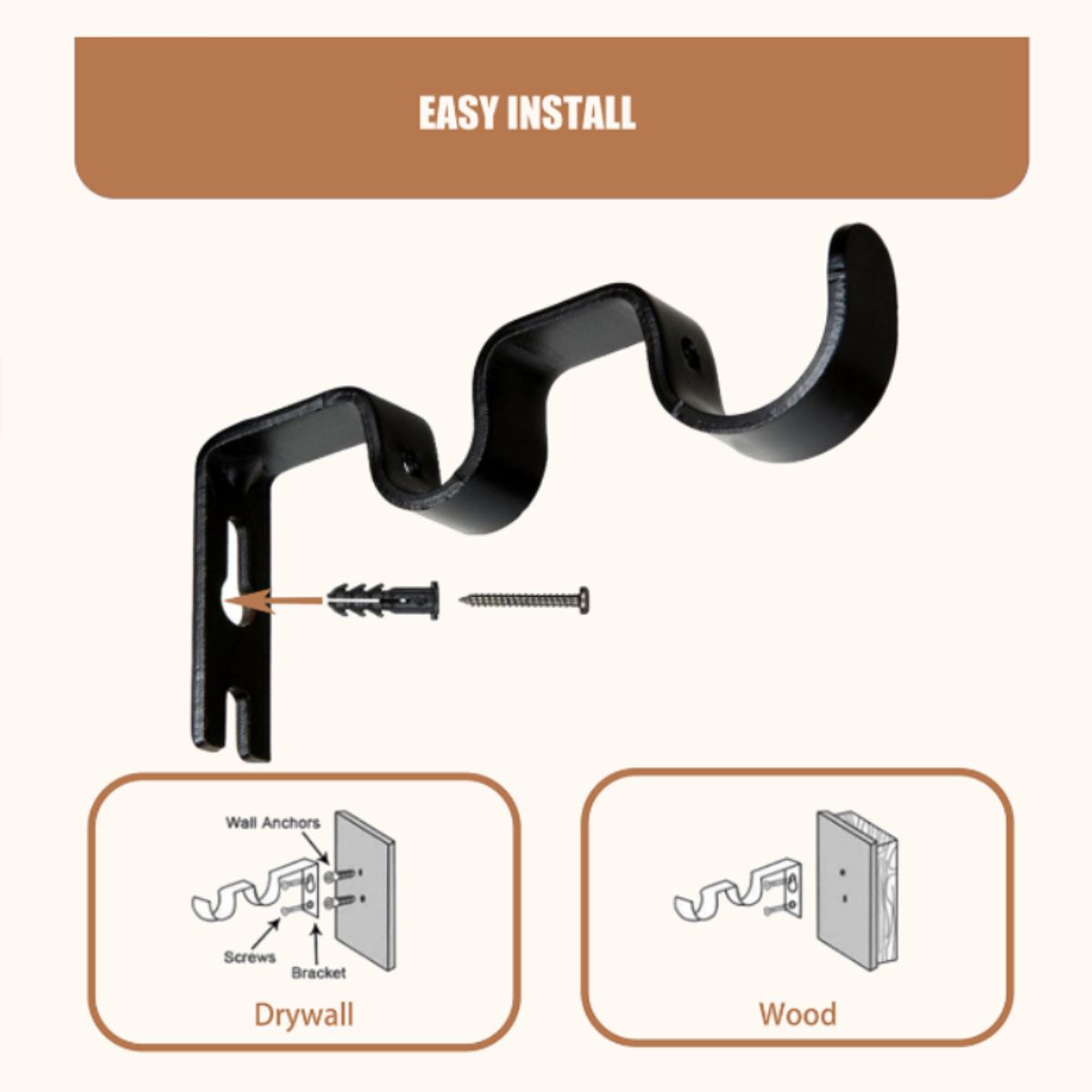 YOMYM - Barra de cortina doble telescópica negra 32-84” 80-200cm