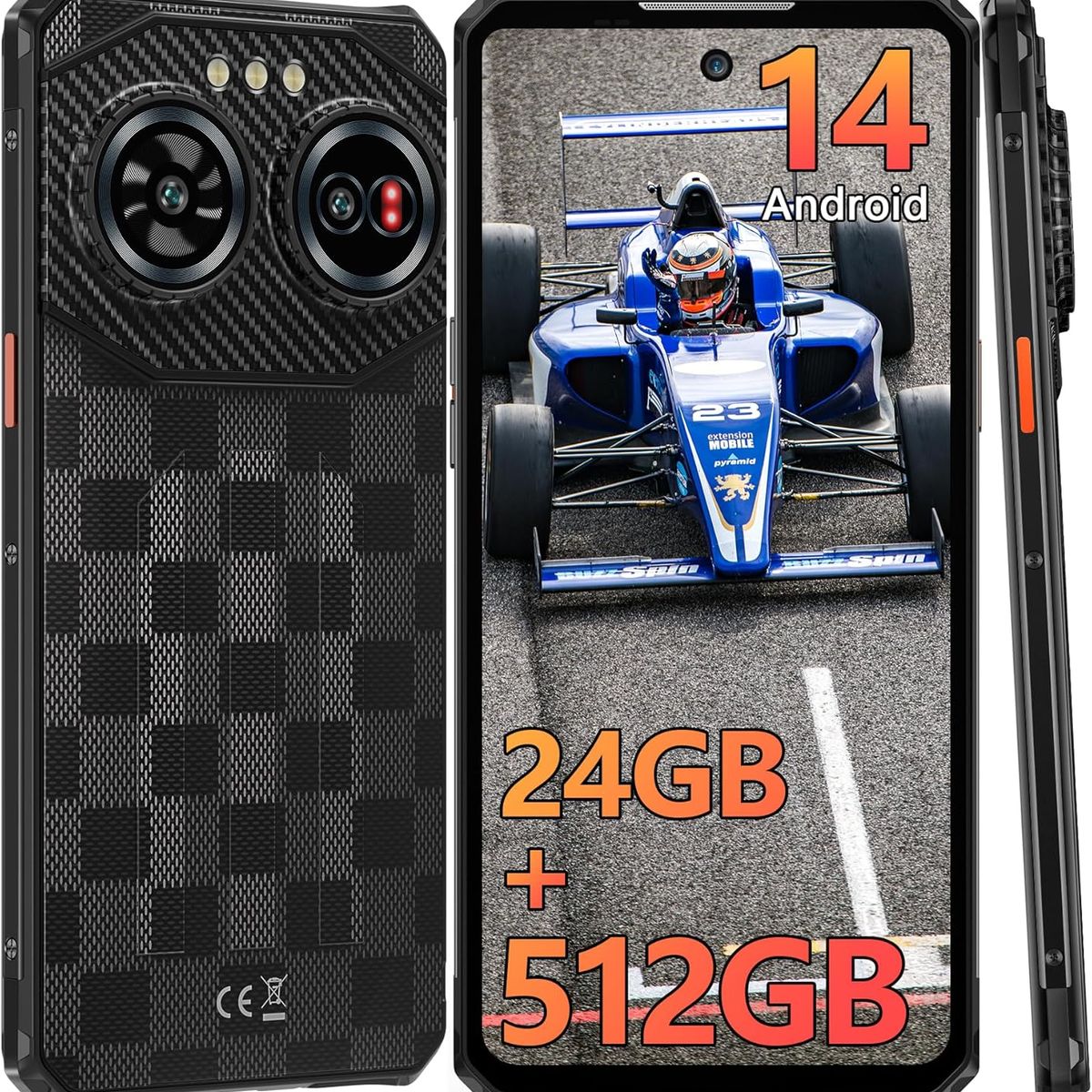 OUKITEL - IIIF150 Air3 Celular 24GB+512GB 100MP Android14 Smartphone-black