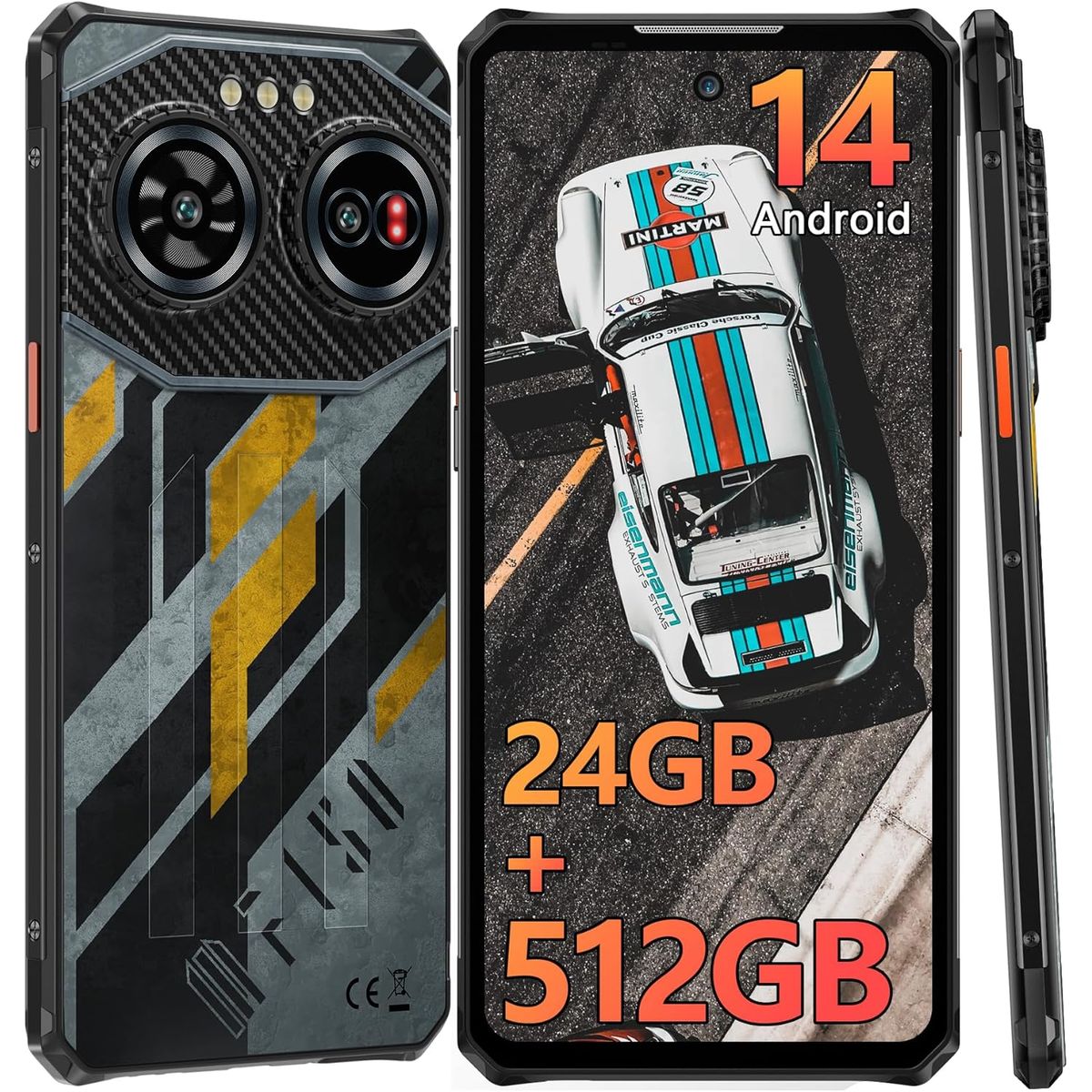 OUKITEL - IIIF150 Air3 Celular 24GB+512GB 100MP Android14 Smartphone-yellow