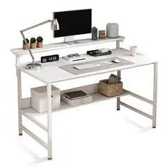 GENERICO - Escritorio De Oficina En Casa Con Estante De Almacenamiento