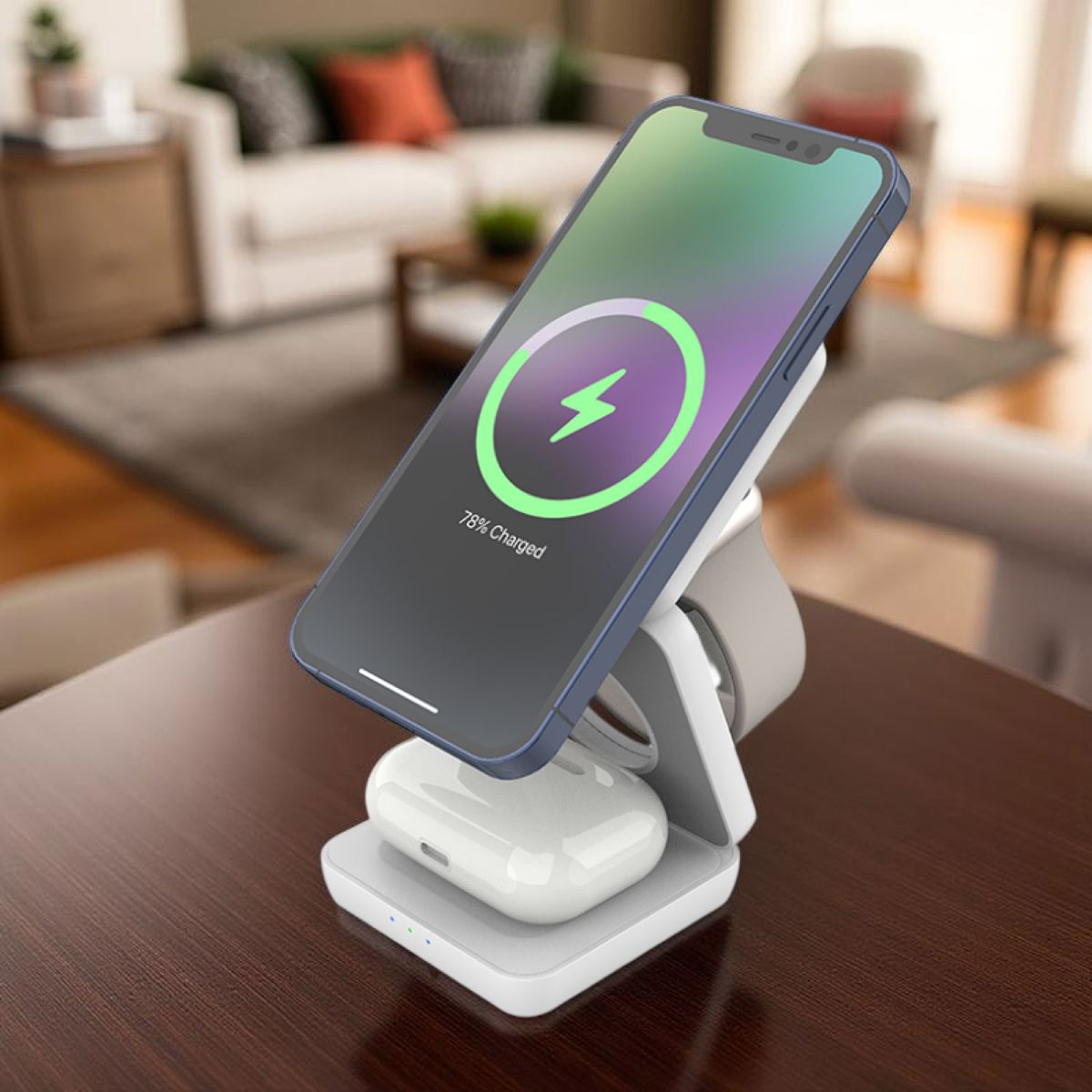 MUNDO ONLINE - Cargador Inalámbrico Magnético Estación De Carga 3 En 1