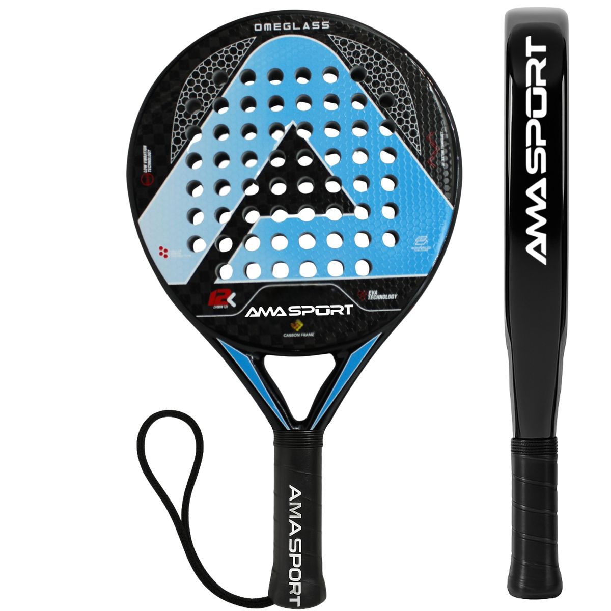 AMA SPORT - Pala de Padel de Fibra de Carbono  Amasport 12K Omeglas