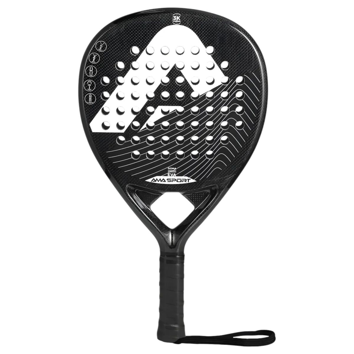 AMA SPORT - Pala de Padel Ama Sport Fibra de Carbono Reforzada 12K EVA