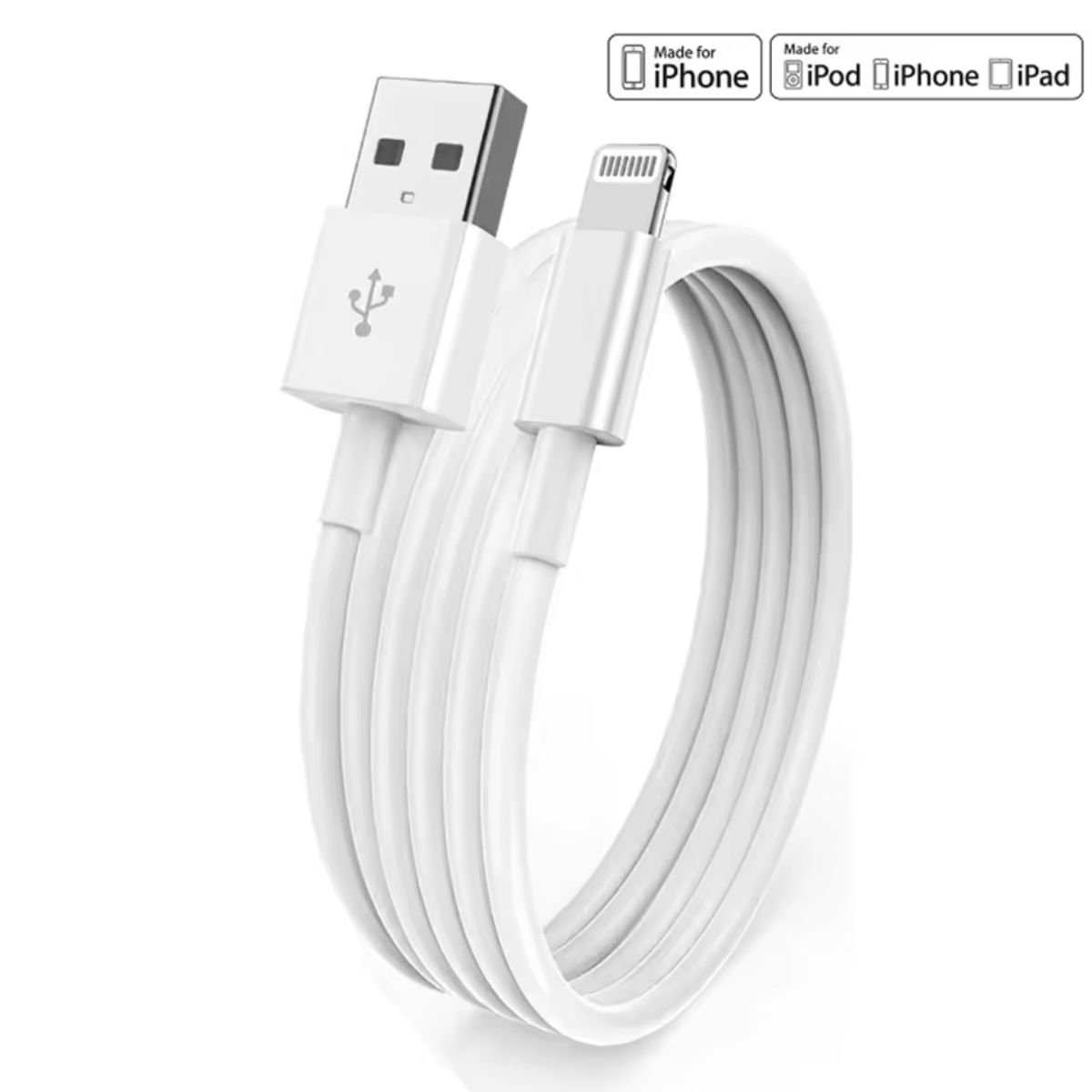 GENERICO - Cable de carga USB compatible con Phone iPad Color blanco