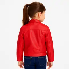 KIBOU - Chaquetas Ecocuero Niña Estilo Motociclista