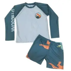 LIKE SHOP - Conjunto De Baño Niños Short Polera Gorro Manga Larga Dino 0060