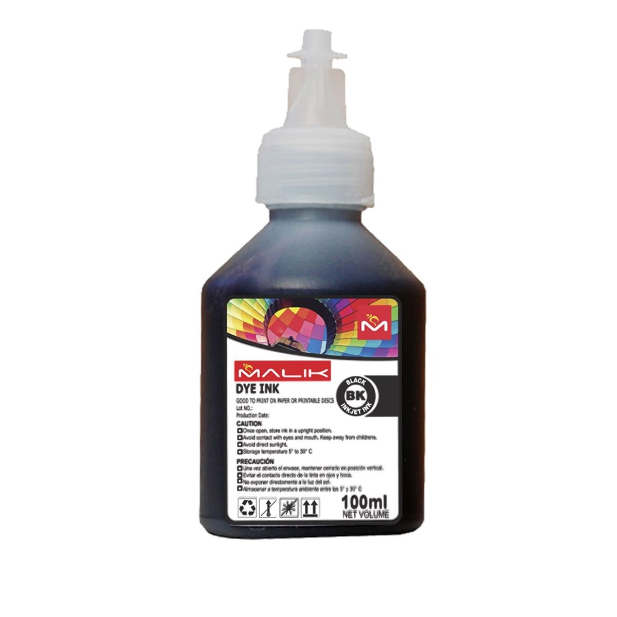 MALIK - Tinta Negra 100ml con Botella GT52 GT53 compatible para Hp SmartTank 615