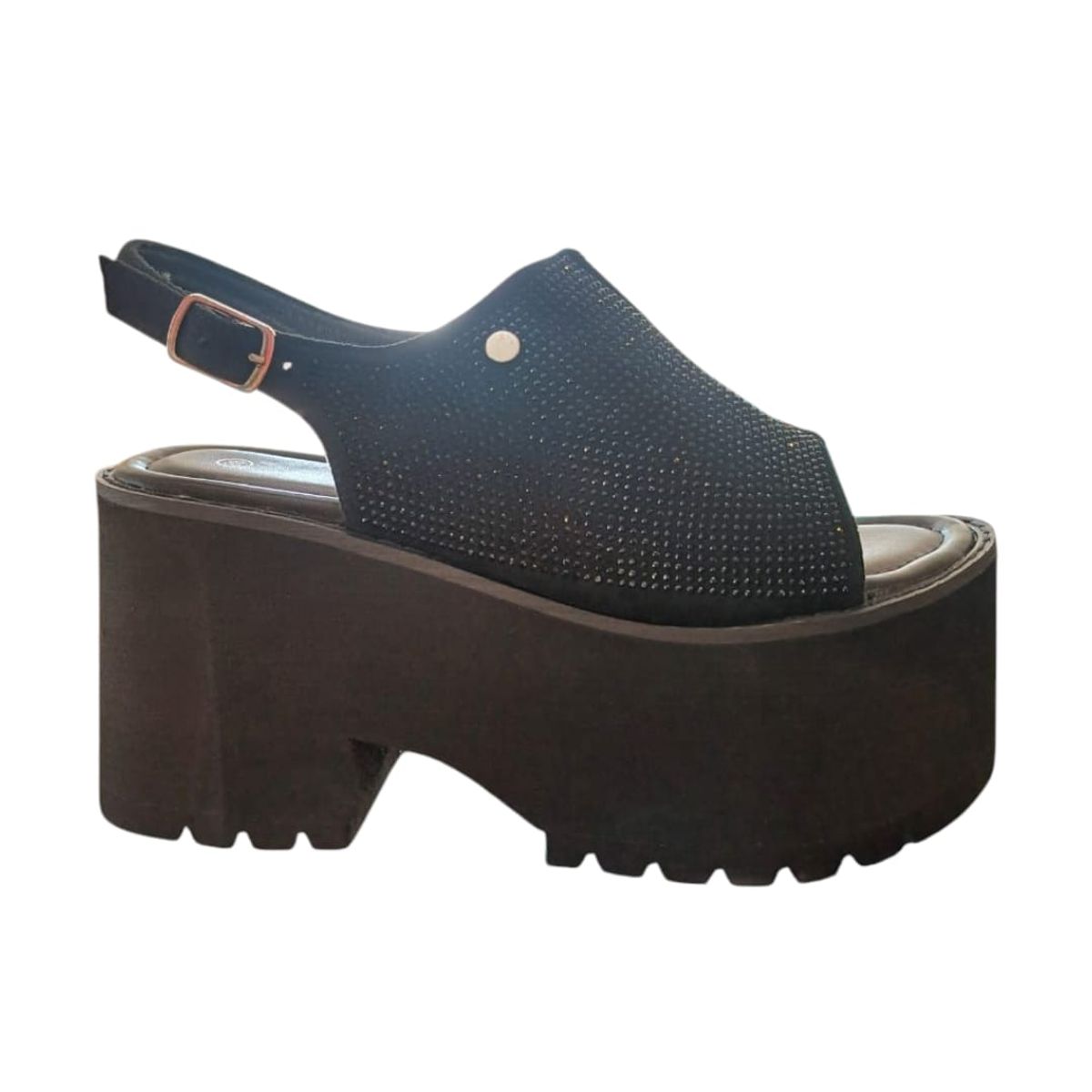 HERIEL - Sandalia Negra Plataforma Mujer