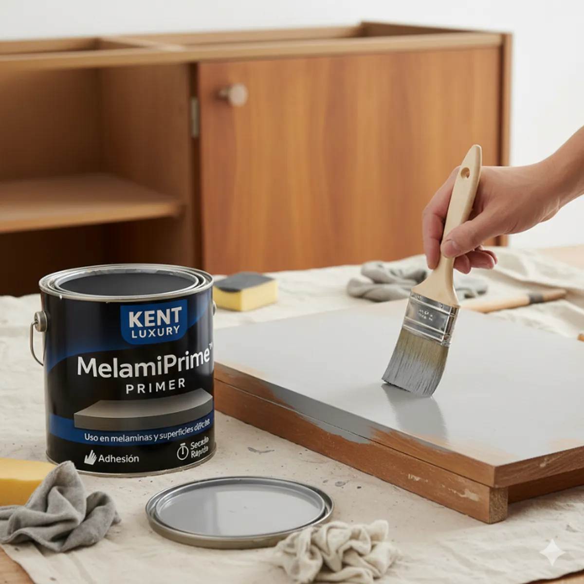 KENT - PINTURA PRIMER MELAMINA - MelamiPrimer™ - 1L - GRIS NEUTRO