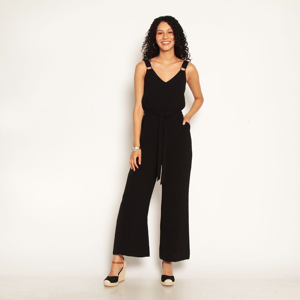 WADOS - ENTERITO SIN MANGA CON LAZO EN CINTURA Y BOLSILLO ESCOTE V